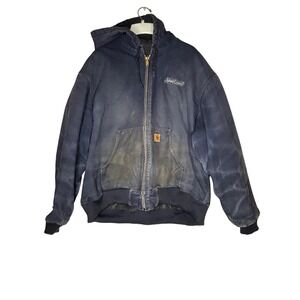 Carhartt J130 MDT Active Jacket 2XL Midnight Blue Faded Hooded Duck Canvas